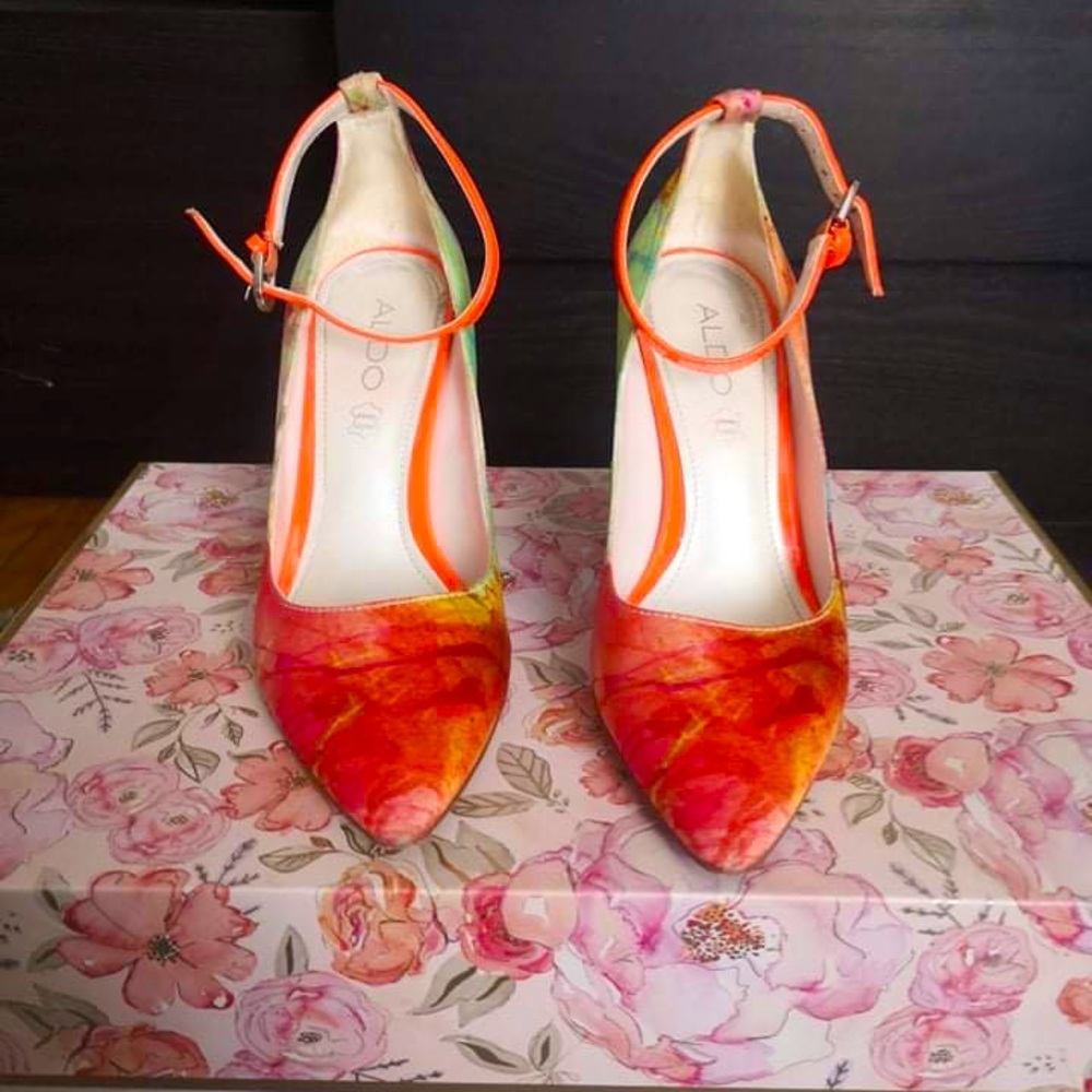 Multi- coloured Aldo shoes.